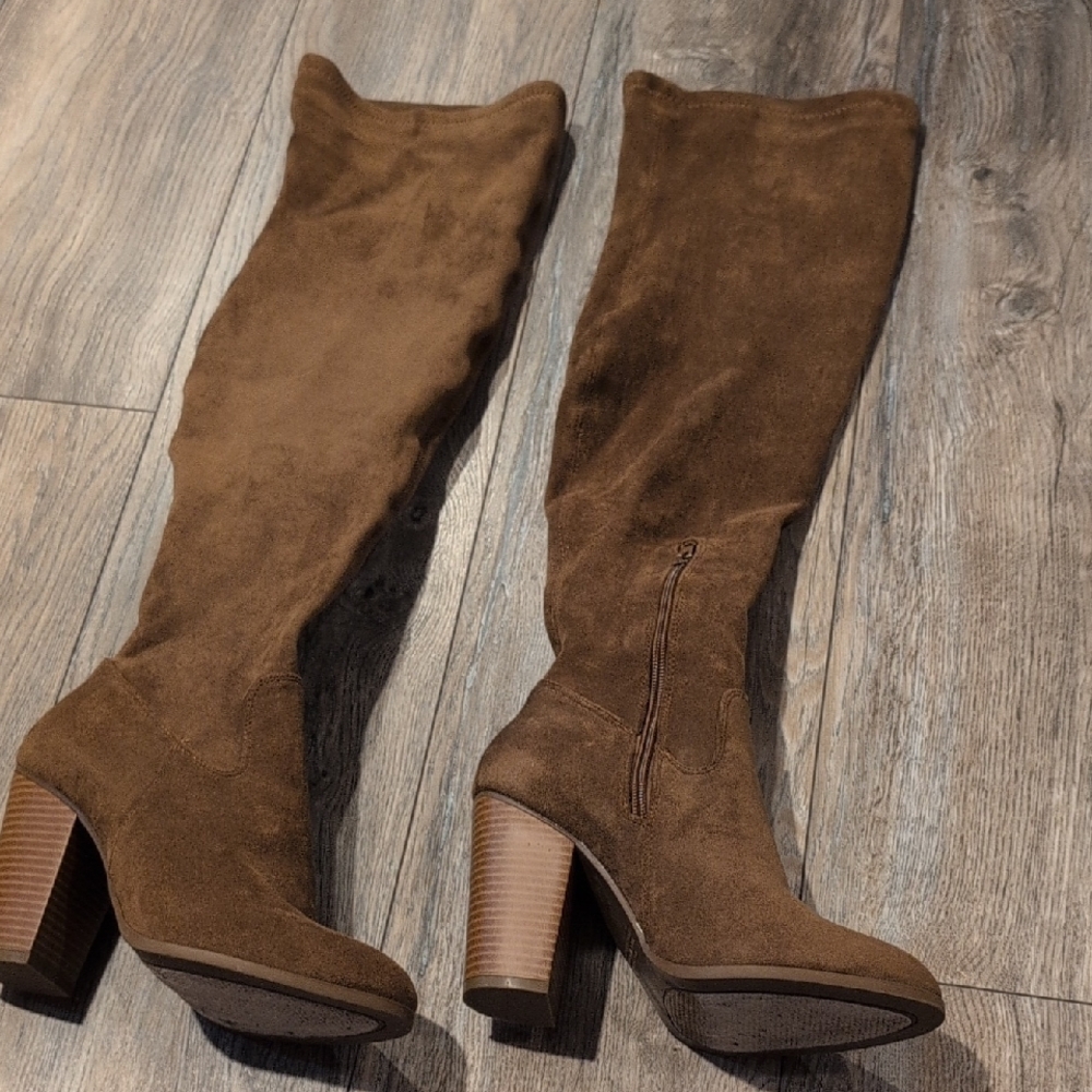 Forever 21 Tan Over the Knee Boots